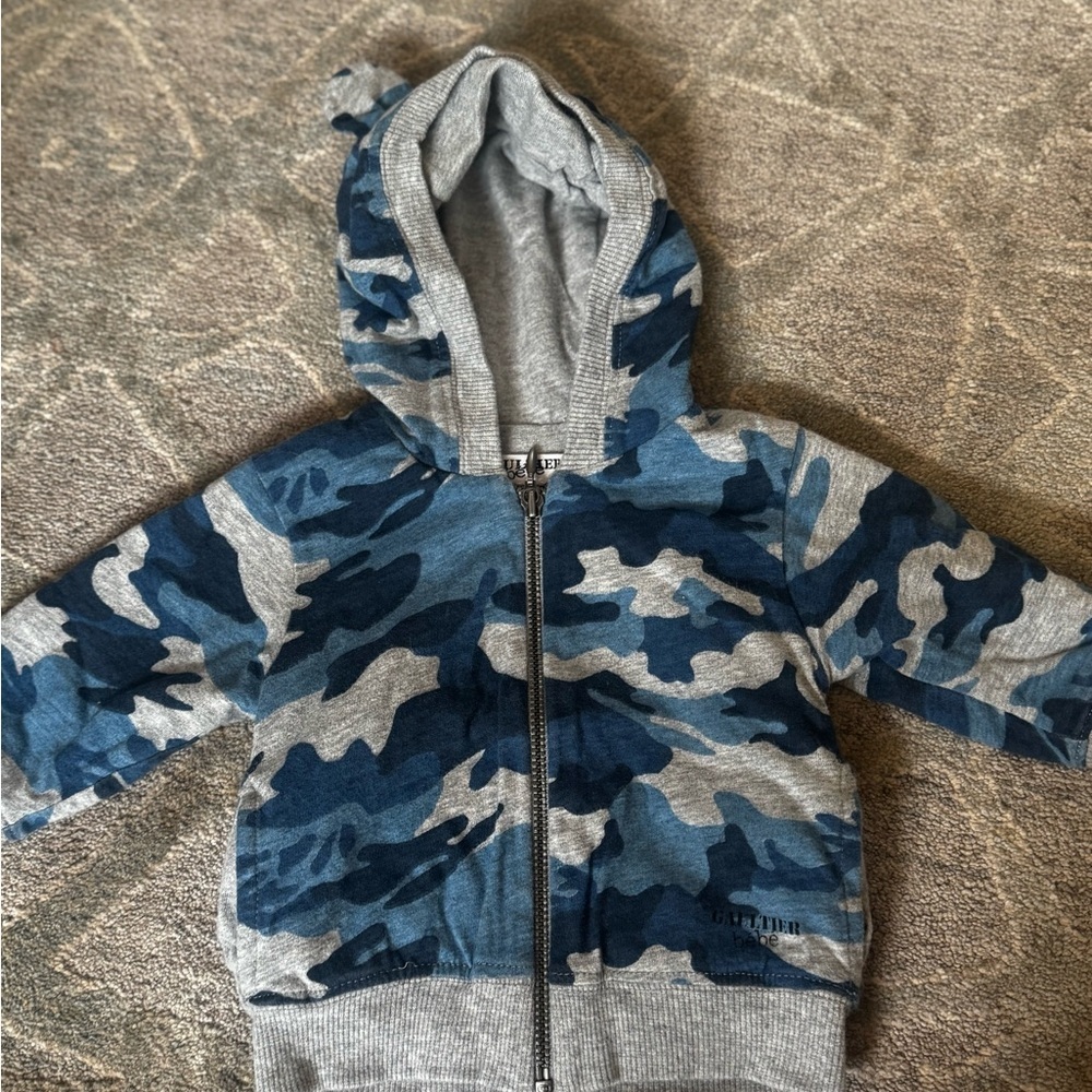 Gaultier bebe Blue Camo Kids Hoodie NWT